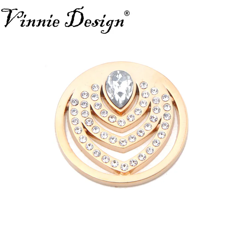 Ювелирные изделия Vinnie Design пера с прозрачными кристаллами монета для 35 мм рамки