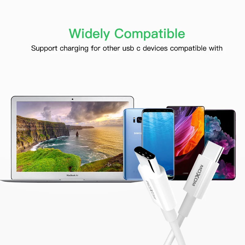 Кабель USB Type-C MOXOM для быстрой зарядки Samsung S10 S9 Xiaomi mi 9 8 4 0 USBC PD | Мобильные телефоны и