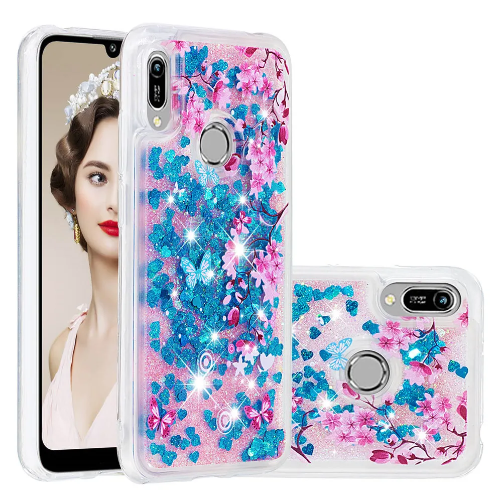 Мягкий чехол из ТПУ с жидким песком для Huawei Honor 8A 8S Y5 Y6 Y7 Y9 Prime 2019 P Smart Z Plus роскошный |