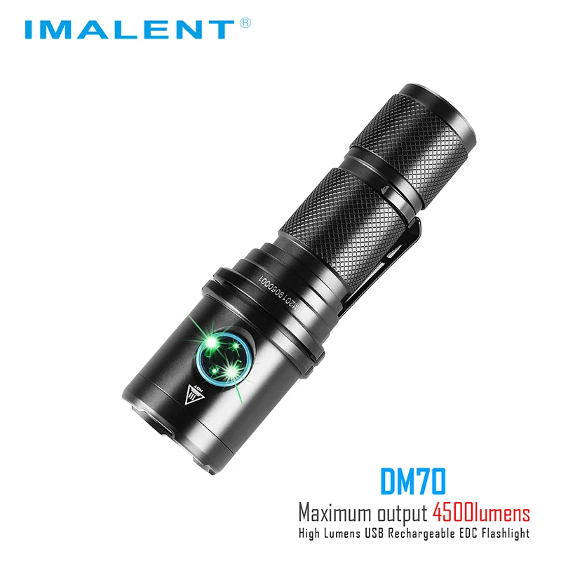 IMALENT DM70 фонарик CREE XHP70.2 max 4500 люмен дальность луча 306 метров ручной фонарь + 21700 5000