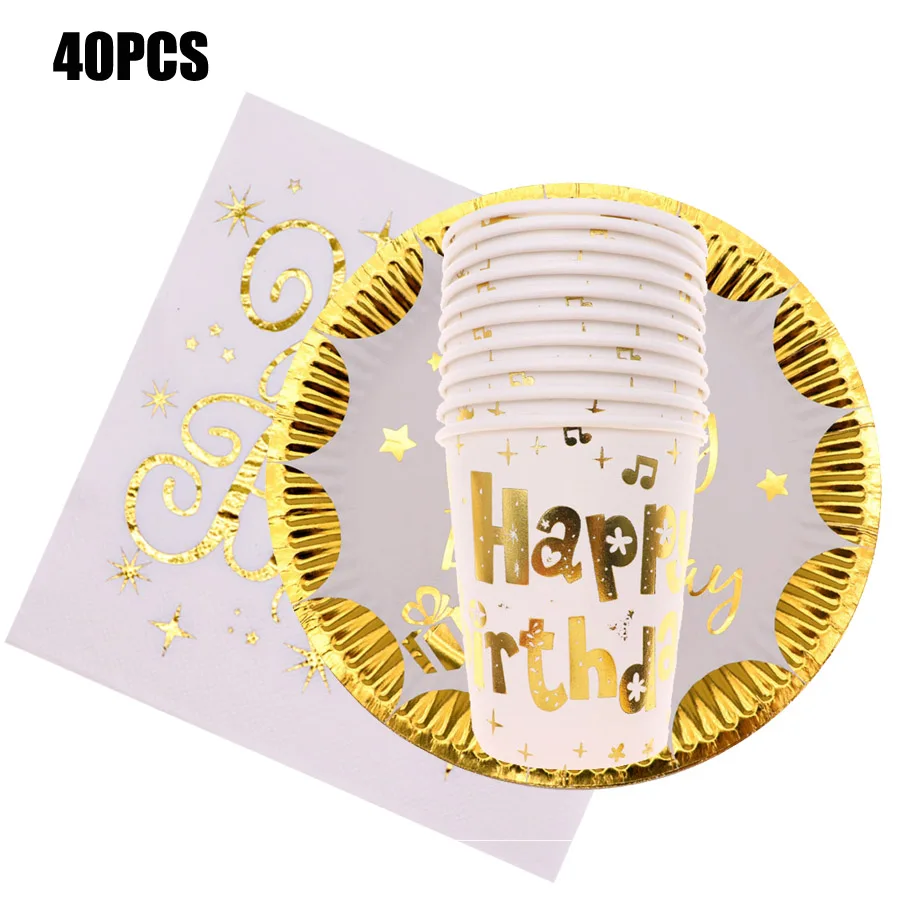 Золотая фольга с днем рождения Свадебная Салфетка под тарелку кружку декор для