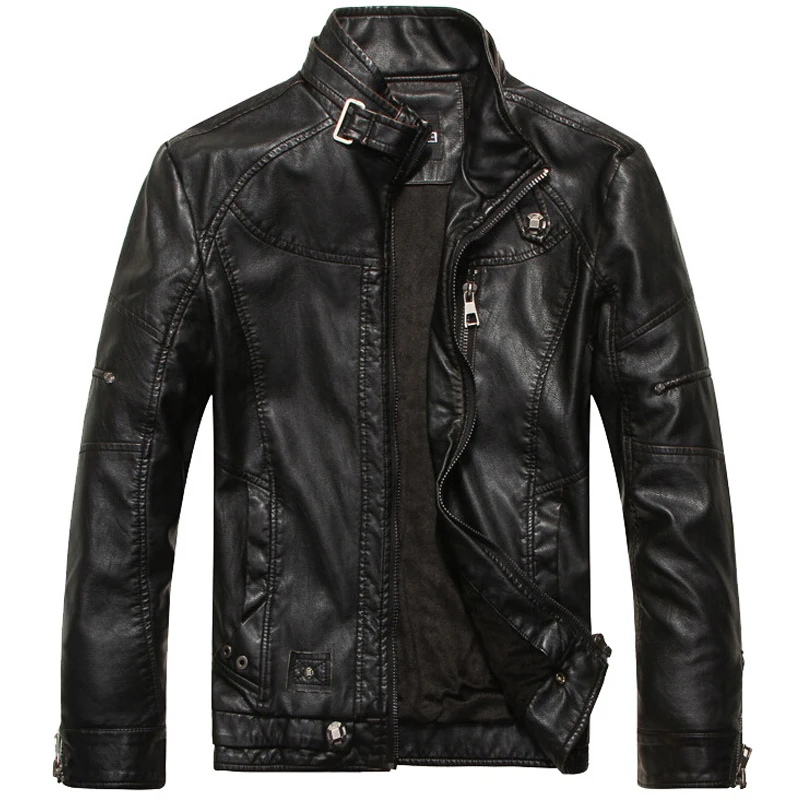 

Leather Jacket Men Motorcycle Leather Jackets jaqueta de couro masculina motoqueiro casaco male bomber jacket Mens veste homme