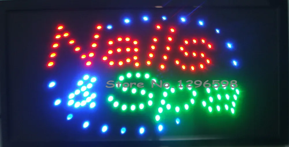 Гвозди и спа открытый магазин знак горячая Распродажа пользовательская графика