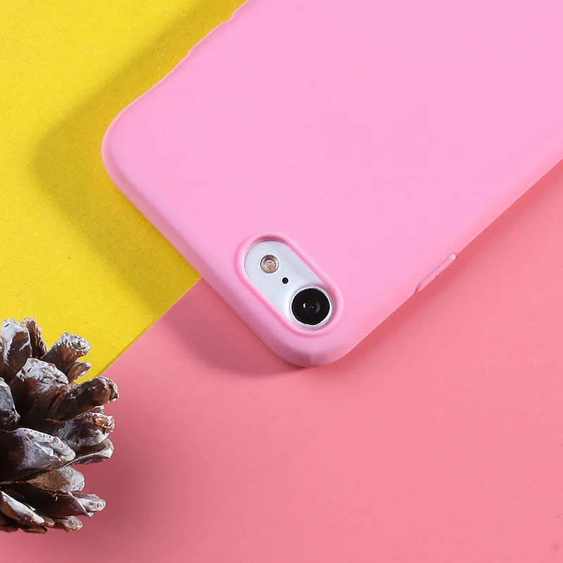 Для iPhone 6 Plus чехол Сверхтонкий Мягкий для X XR XS макс 7 8 6s плюс 5 5S SE Карамельный цвет