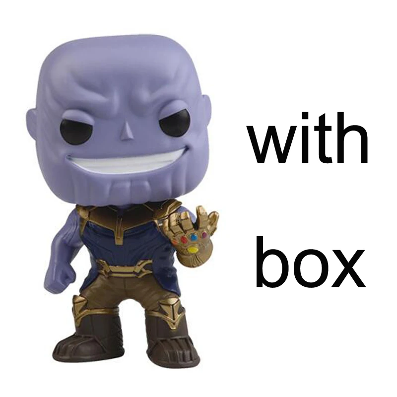 with retail box Мстители Marvel: Бесконечная война танос Железный человек Человек-паук Тор Капитан Американский Веном Халк Черная пантера фигурка виниловая модель игрушки - Цвет: with retail box