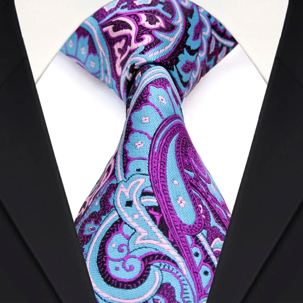 Разноцветные мужские галстуки с узором пейсли цвета: фуксия красный синий