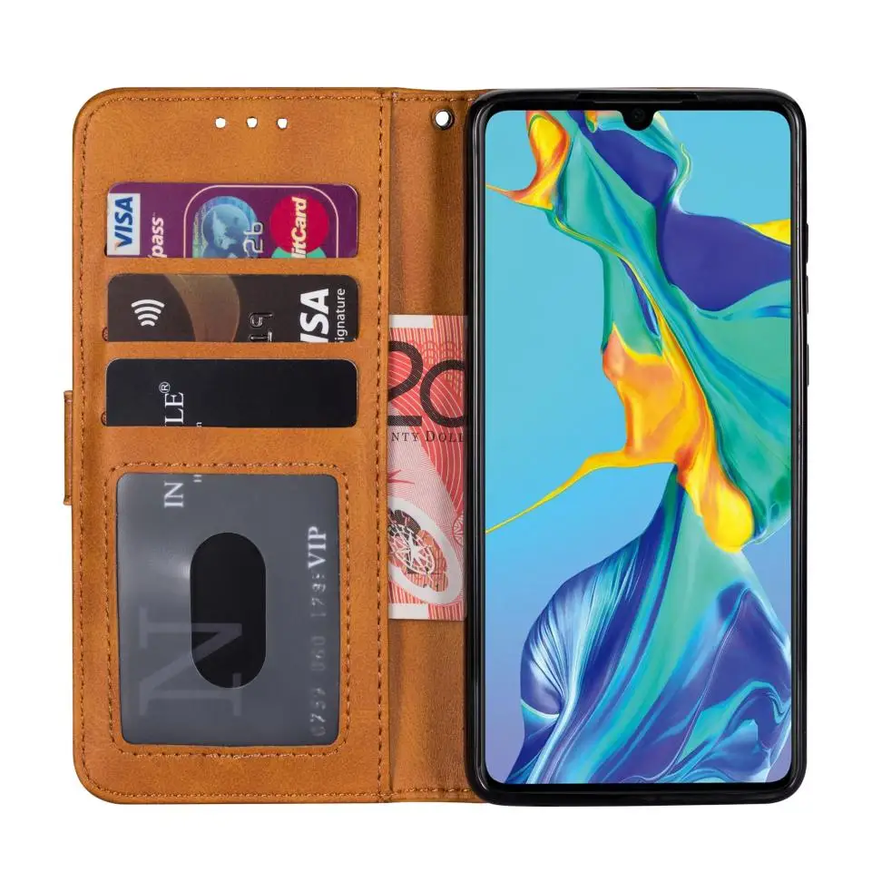 Чехол для Huawei P30/P30 Pro/P30 Lite премиум класса из натуральной кожи на молнии с