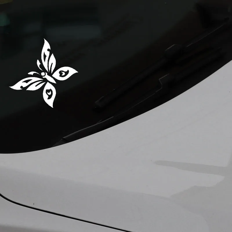 YJZT 14CM*11.3CM Butterflies Car Sticker Vinyl Decal Decor Black/Silver C24-0218 | Автомобили и мотоциклы