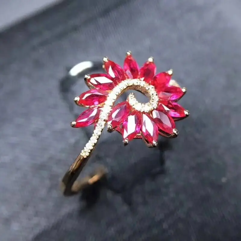 Shilovem 925 Серебряное кольцо из природного рубина, хорошее ювелирное изделие, Универсальные женские сапоги Модные Этнические украшения свадебные открытые yh2.52.5 h