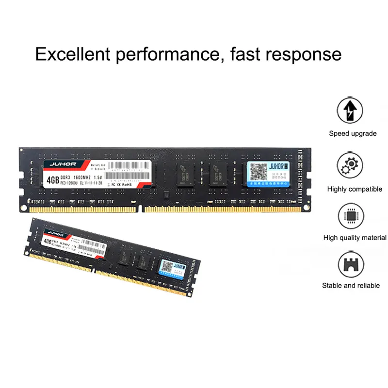 JUHOR DDR3 PC RAM 2GB 4GB 8GB 1600MHz Desktop PC3 12800 1 5 v 240pin Поддержка всех слотов Материнская плата