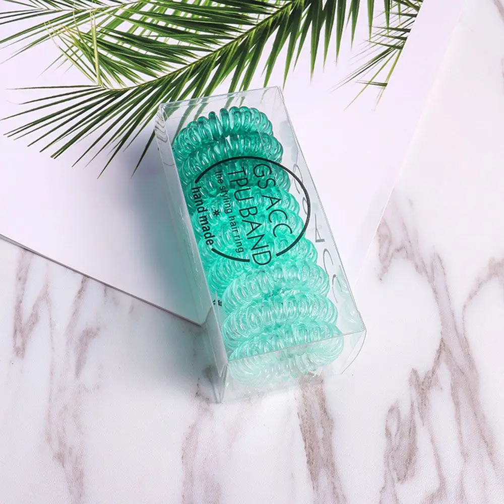 9 шт./кор. женские телефонное кольцо резинки для волос с коробкой девочки резинкой