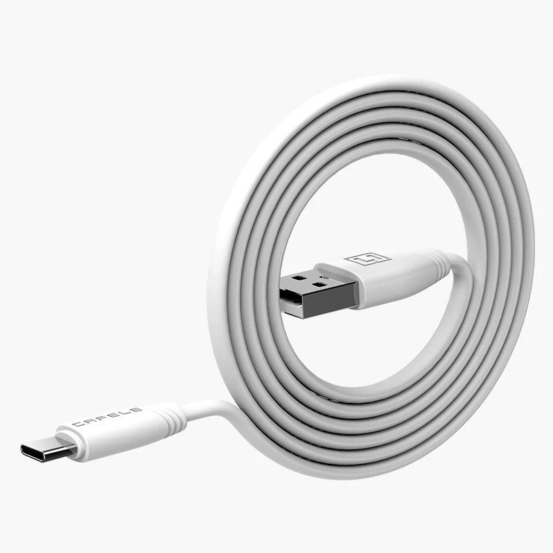 Cafele плоский usb type-C кабель для быстрой зарядки usb type-C кабель для Xiaomi huawei samsung usb type-C кабель DC 5 В 2A - Цвет: White 120cm