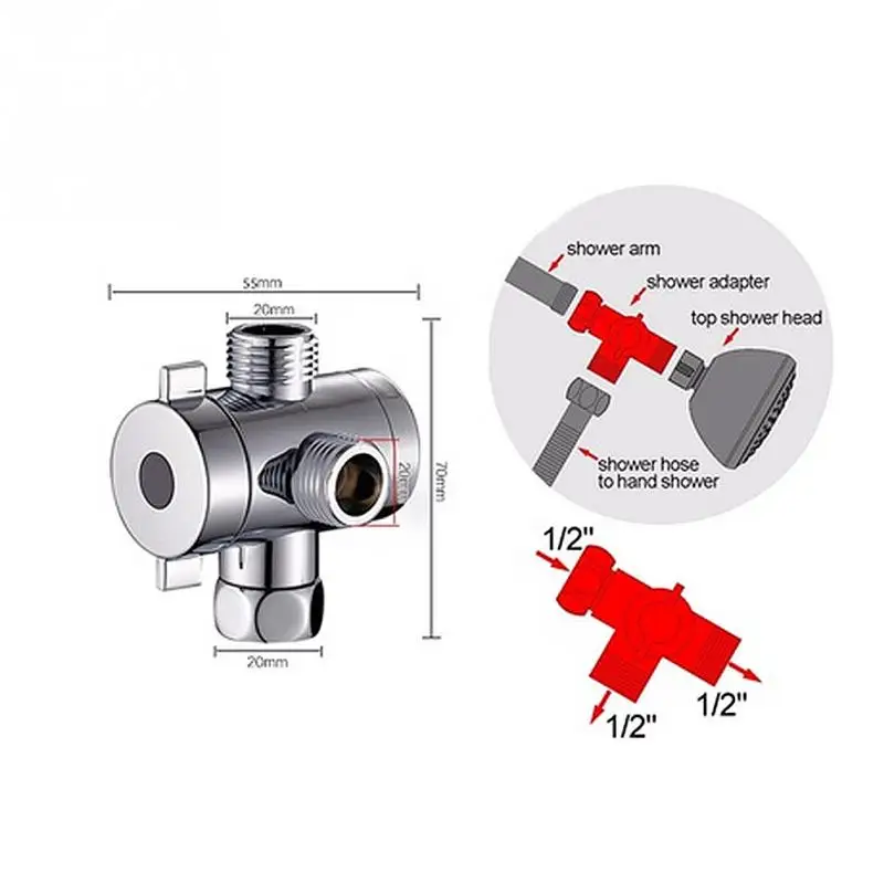 ABS G1/2 ''Ванная комната аксессуар трехходовой клапан воды для туалета биде переключатель для душа клапан Кухня водопроводные краны смесителей