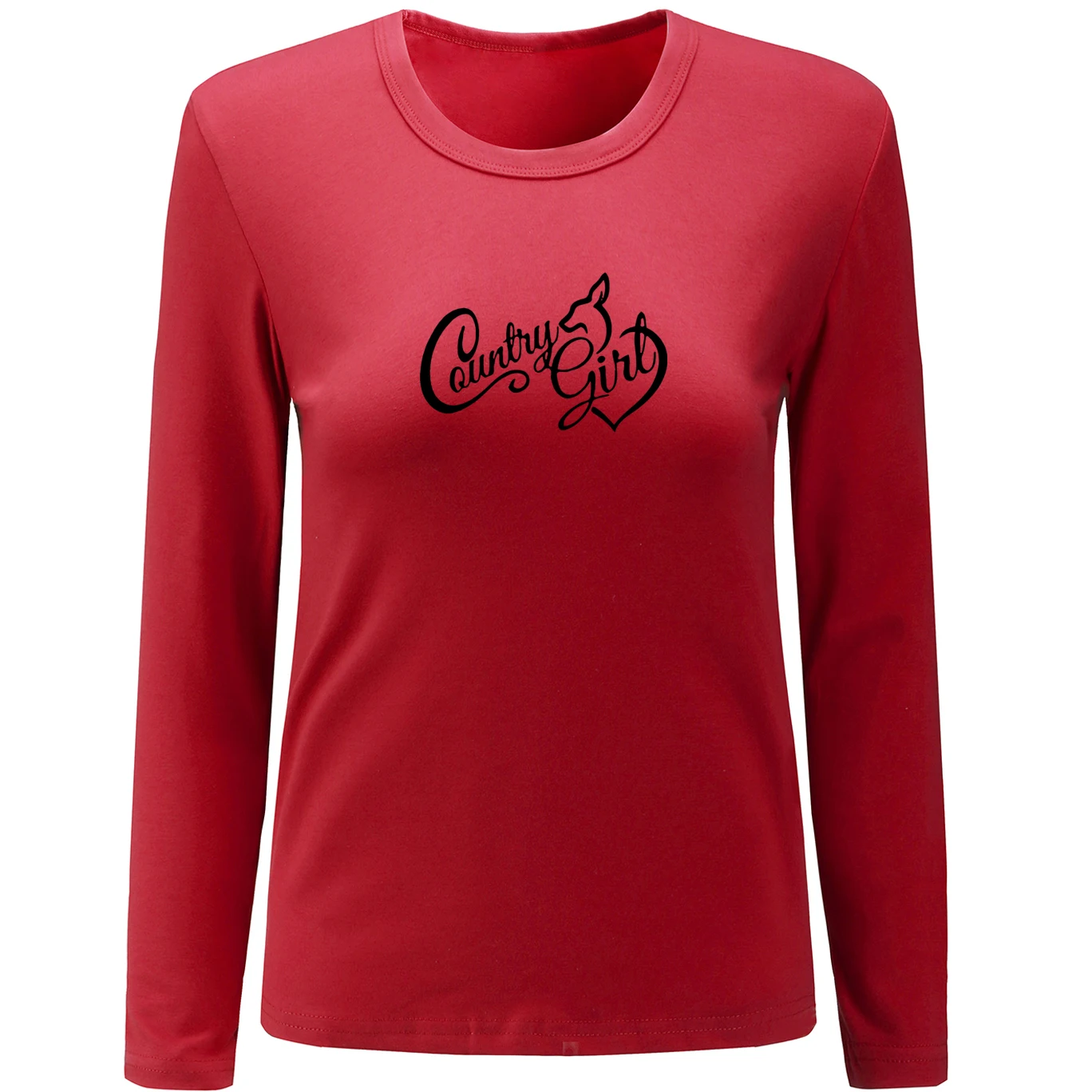 iDzn Women's Country Girl with a Buck head Graphic Long Sleeve T Shirt Spring Autumn Tops Basic Tee Casual T-Shirt for Lady | Женская