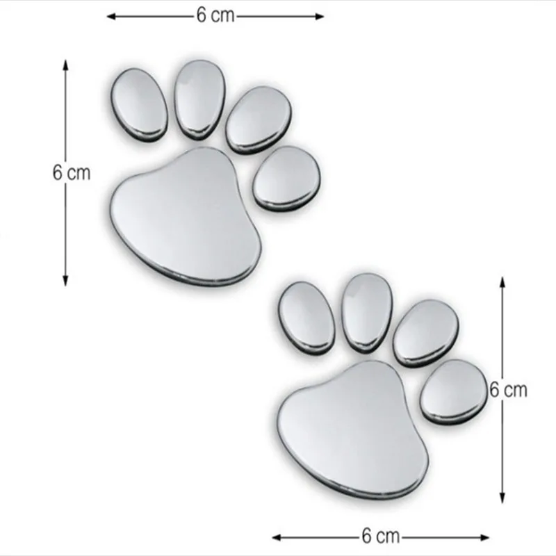 Car styling 2pcs cute 3D car window bumper bady decal sticker paw animal dog foot prints pattern funny stickers for ford | Автомобили и