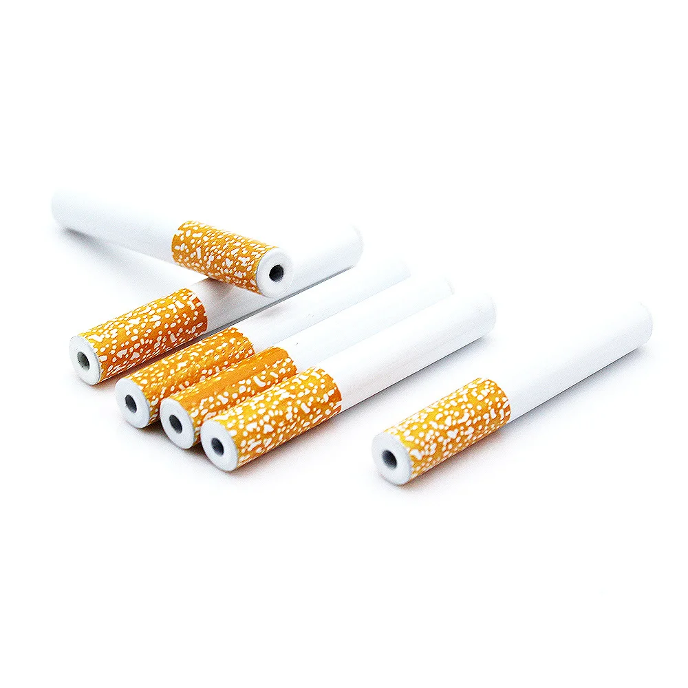 Portable Cigarette Shape Accessories Tobacco Shisha Pipes Sniffer Metal Mini Smoking Pipe |