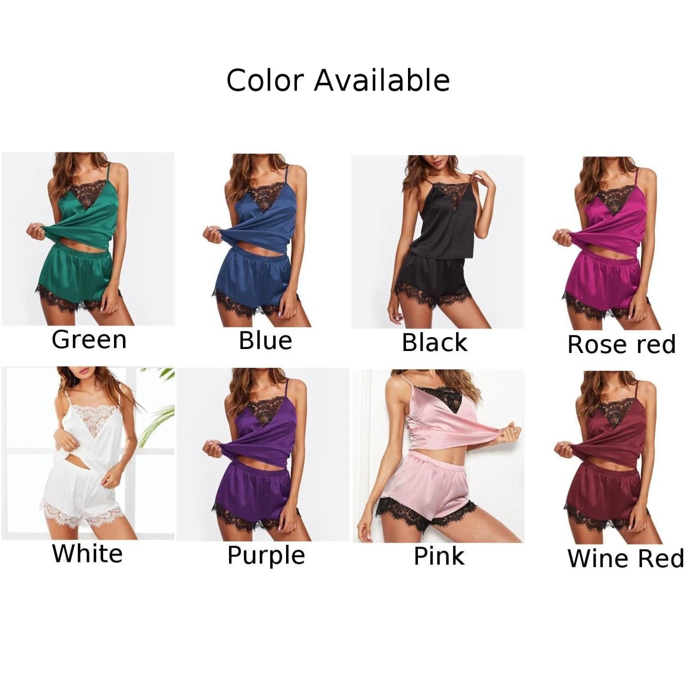 Топ с эластичным поясом + шорты одежда для сна имитация шелка 2 шт./компл. женская