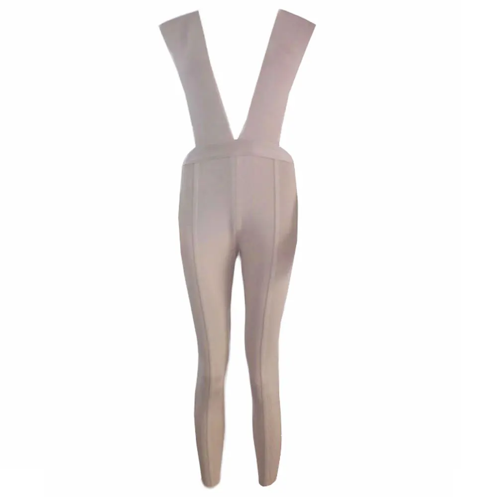 Черный полная длина эластичный глубокий V шеи Новое поступление Clubware Bodycon Утягивающее платье Комбинезоны