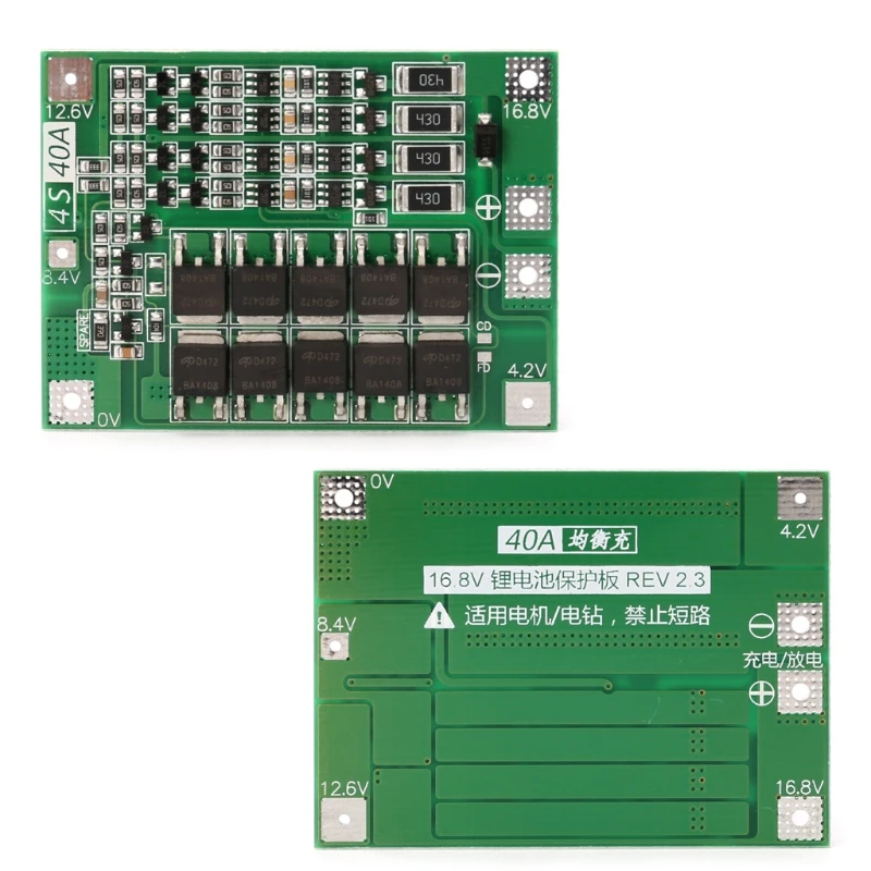 4S 40A 18650 Защитная плата зарядного устройства литий ионной батареи PCB BMS с