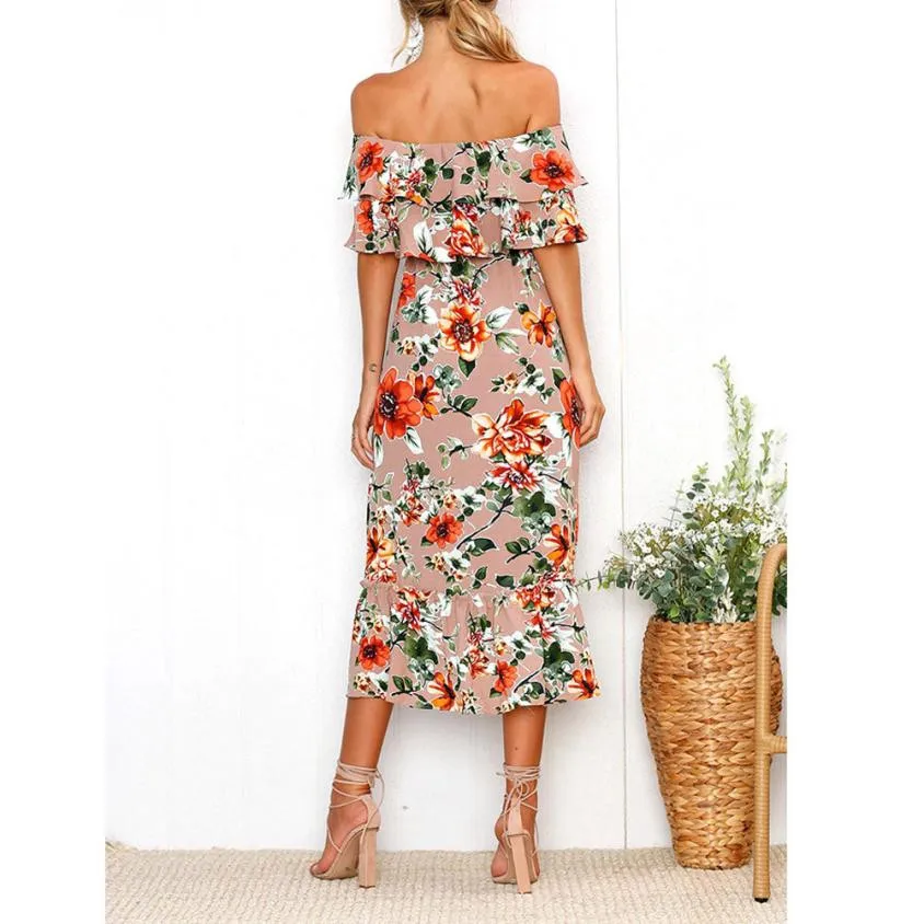 Лидер продаж 2018 платье для женщин новое модное женское длинное Бохо с открытыми