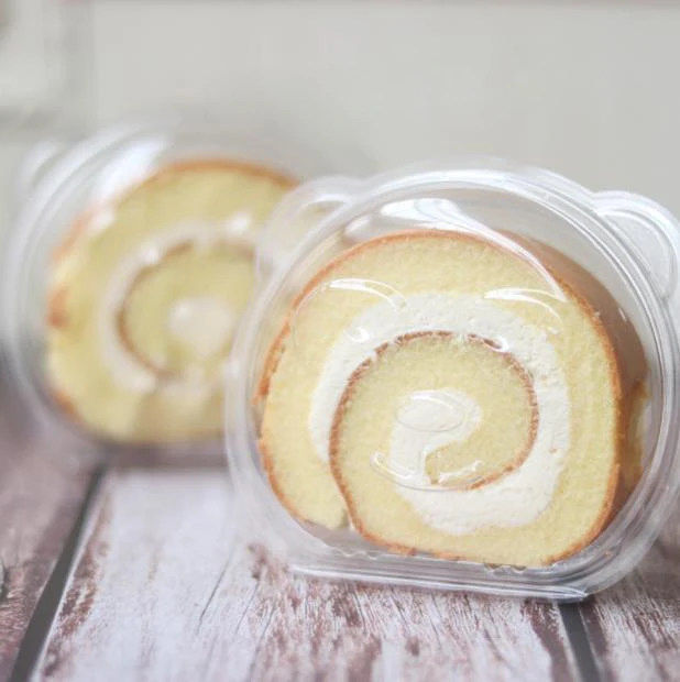 10pcs Lovely Little bear Transparent Swiss Roll Cake Box Wedding Plastic Packaging cute Mini breadbox | Дом и сад
