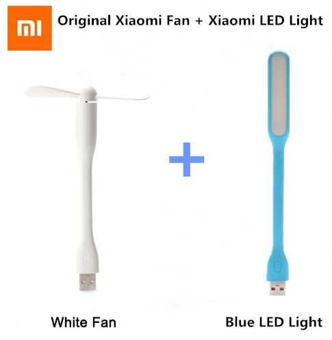 blue LED white fan Новинка XiaoMi Mijia мини вентилятор+ гибкий портативный USB вентилятор для Pover Bank ноутбука XiaoMi Быстрая - Цвет: blue LED white fan