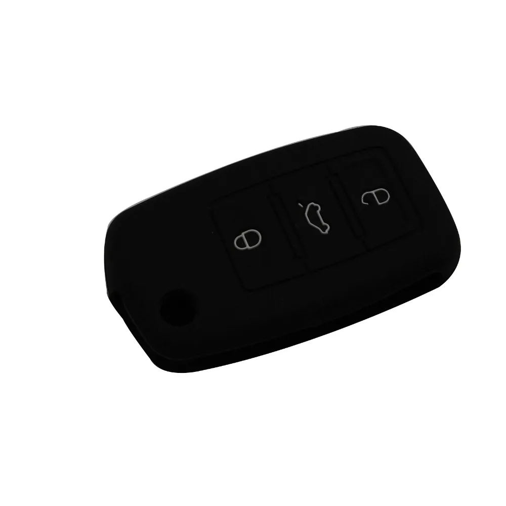 50pcs 3 Buttons Silicone Flip Car Key Cover Case For VW Golf Bora Jetta POLO Passat Skoda Superb Octavia Fabia SEAT Ibiza Leon | Автомобили