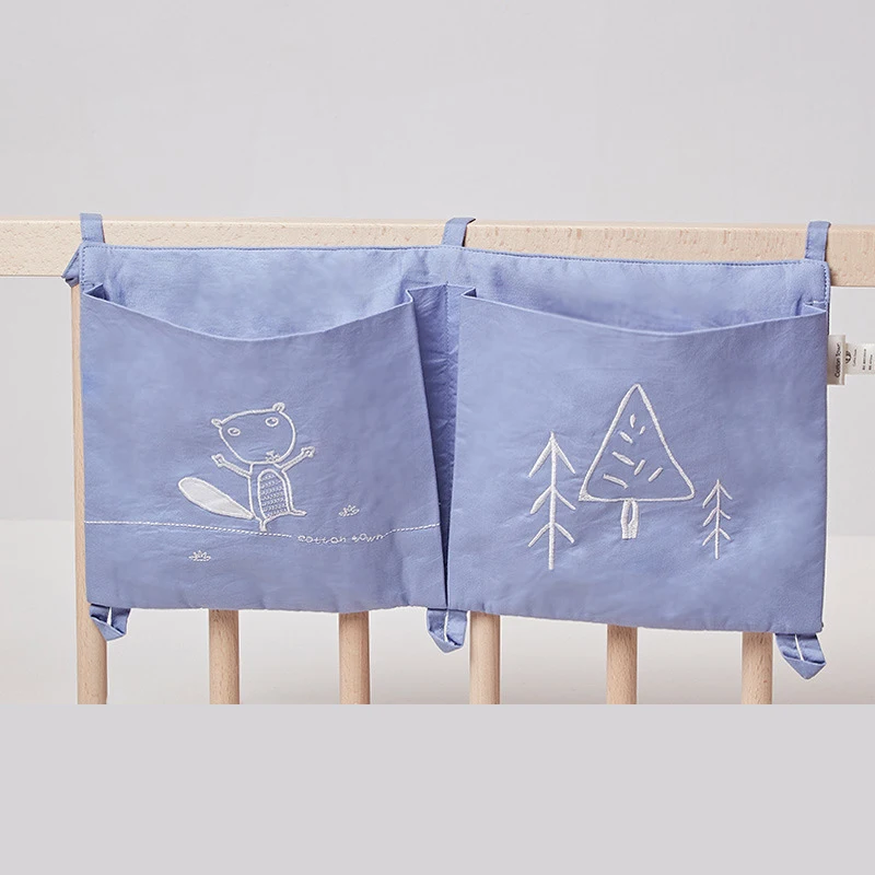 Хлопковый органайзер для детской кроватки подвесная сумка хранения пеленки