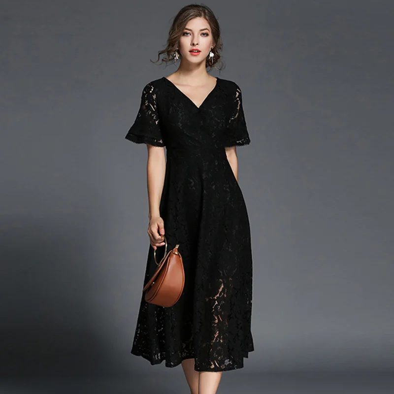 Три сезона уличная Fit and Flare ни лодыжки-Длина регулярные Империя v-образным вырезом