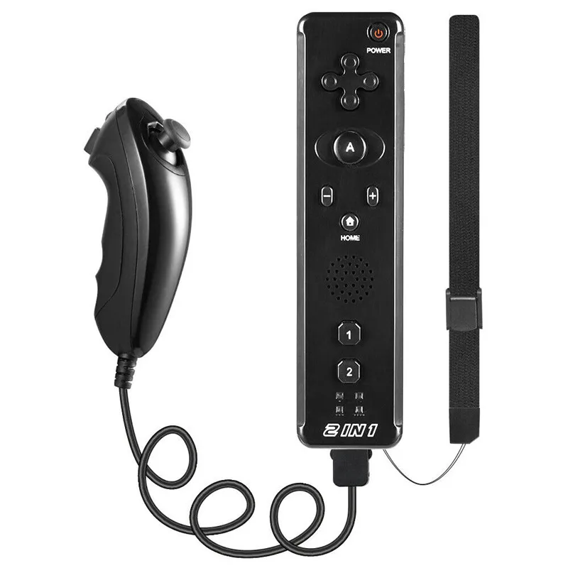 Беспроводной геймпад со встроенным mote управлением Motion Plus Wii Nunchuck для wii 2 в 1