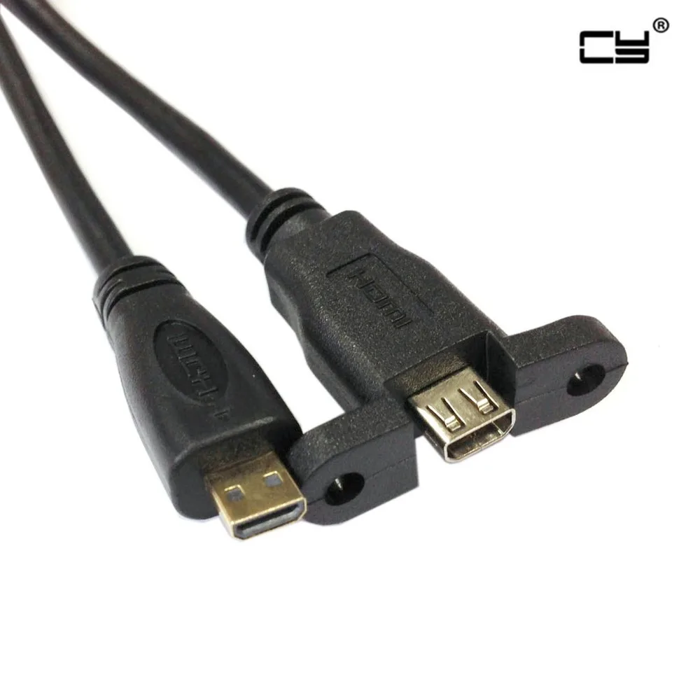HDMI 1 4 версия D Тип Micro мужчин и женщин панель расширения кабель Поддержка 3D 1080P 30 см