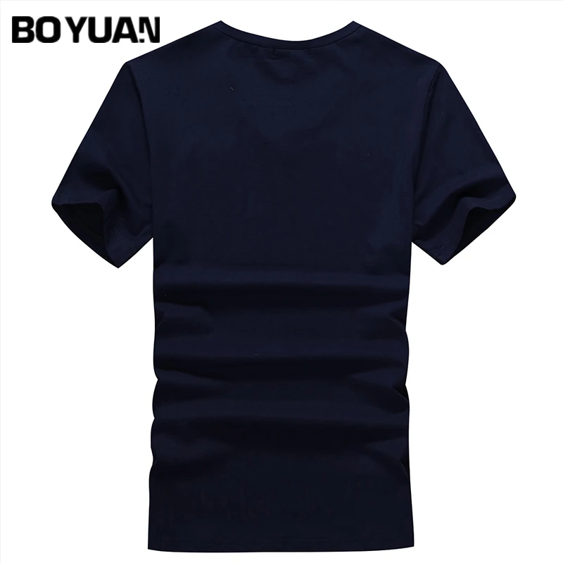 BOYUAN T-Shirt Men t shirt Homme Tee Shirt Short Sleeve Solid Cotton Casual Top Tees 2017 Summer New Arrival V-Neck 2124 | Мужская