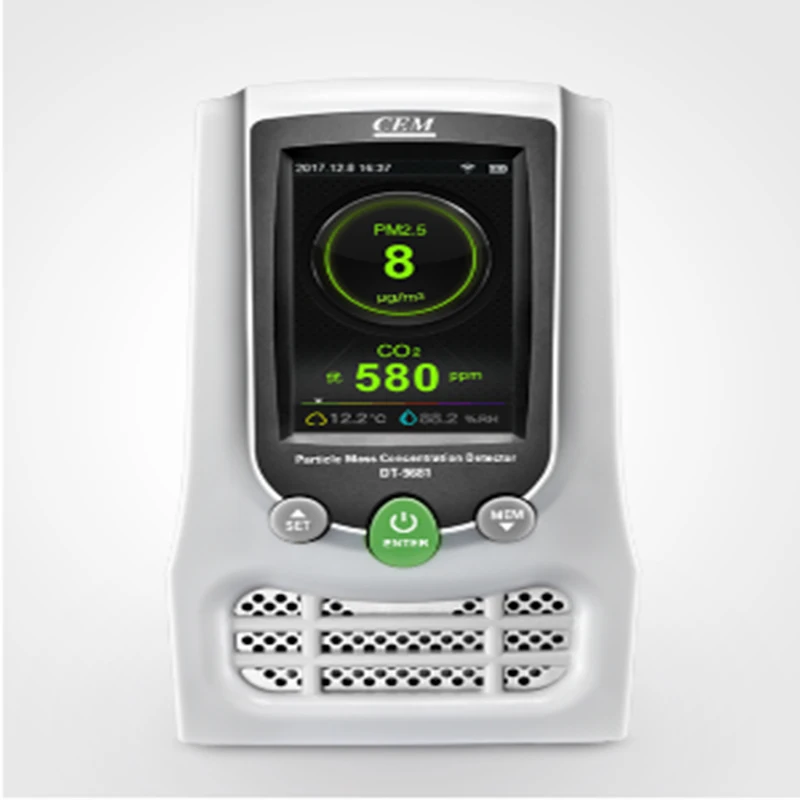 2018 новый выпущенный ручной счетчик частиц с PM2.5 PM10 HCHO TVOC CO2 инструмент для