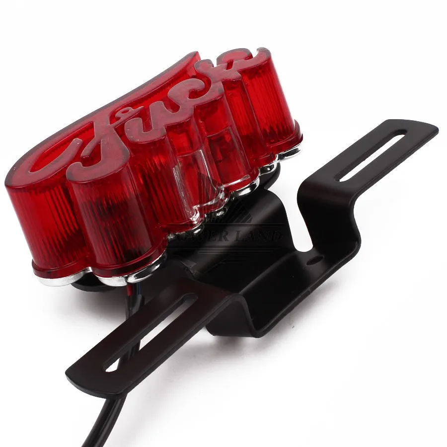 Красные линзы задний фонарь стоп-сигнал номерной знак с железной подставкой