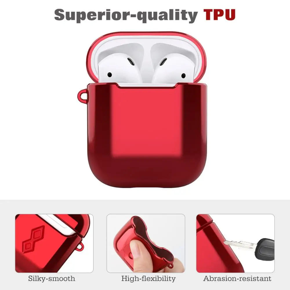 Чехол-накладка для AirPods 1/AirPods 2 ТПУ противоударный с ремешком | Электроника