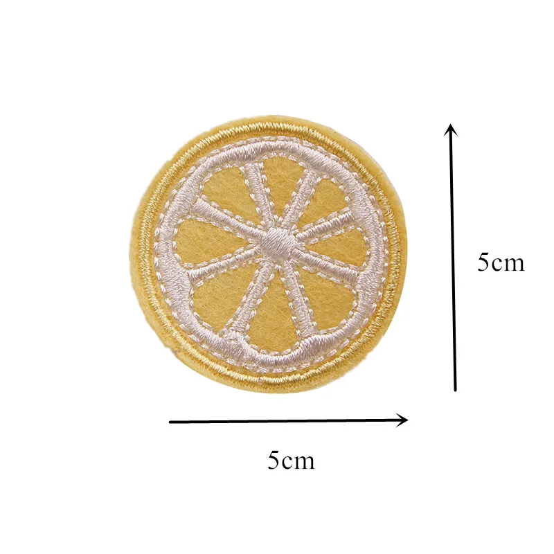 5CM Cartoon Lemon Slices Embroidered Sew Iron On Patches Fruits Badge For Bag Jeans Cap Appliques DIY Sticker Decoration | Дом и сад