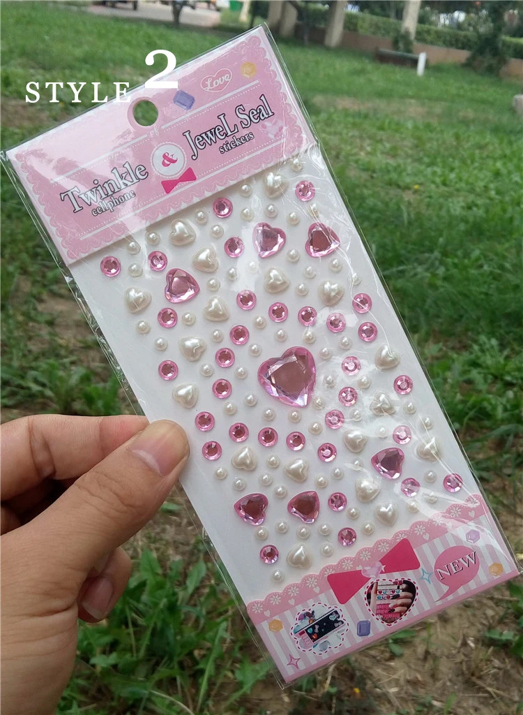 8 5*18 см грушевое Сердце Смешанные цвета акриловые Стразы 3D наклейки для