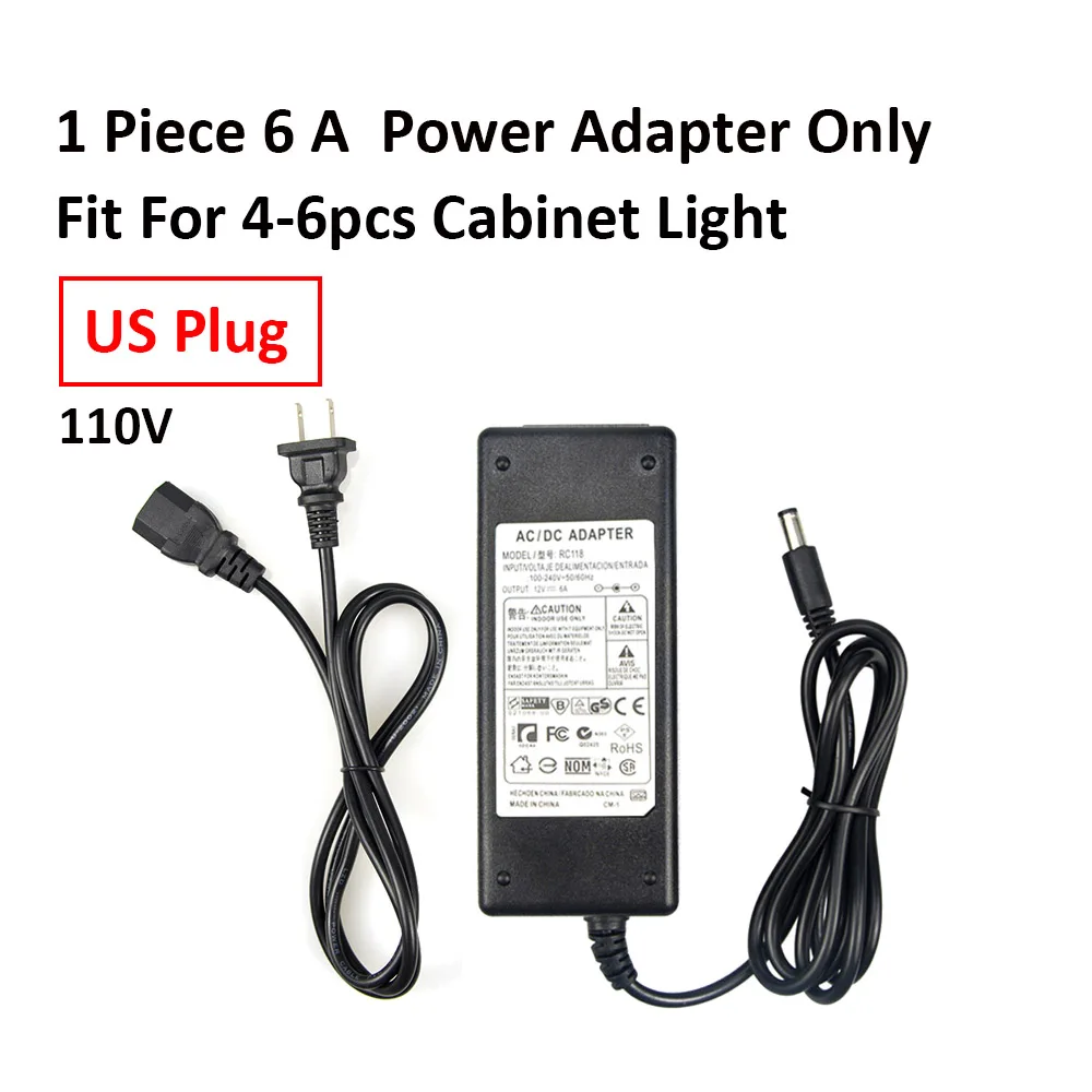 Only 1 Power 6A US DC 12V движения PIR Сенсор светодиодный свет лампа, 30/40/50 см шкаф для одежды шкаф Кухня украшения дома аварийного освещения - Цвет: Only 1 Power 6A US