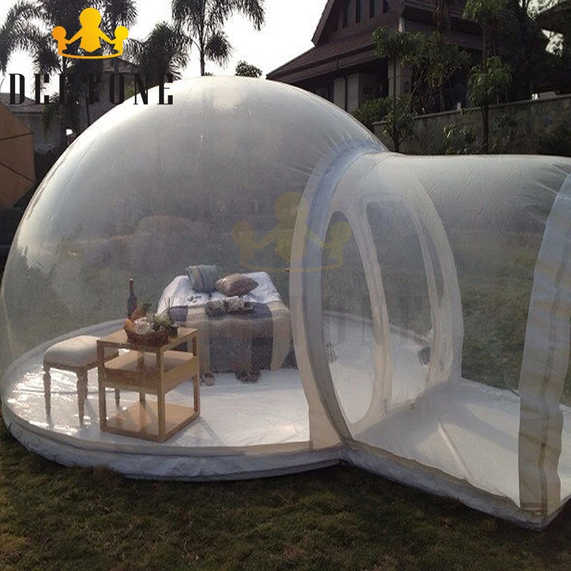 Igloo надувная прозрачная пузырчатая палатка с туннелем/надувная для кемпинга на