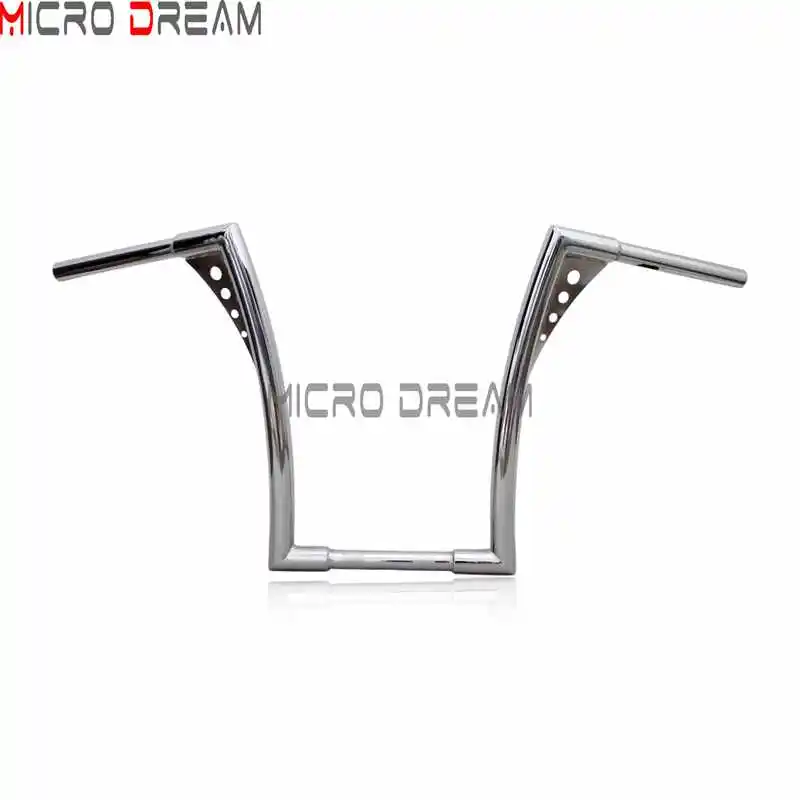 Chrome 1" Rise мотоцикл 1-1/4" APE вешалка руль для Harley Dyna Bobber Sportster XL на заказ Softail FLST FXST черный - Цвет: Chrome