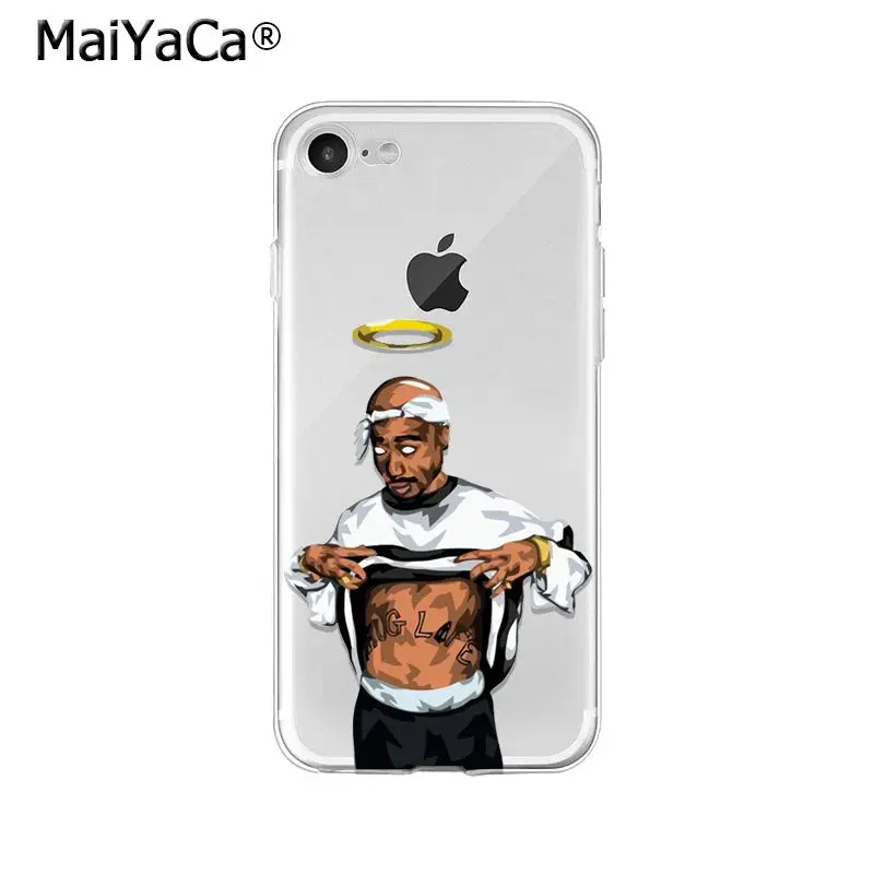 Yinuoda Rapper 2Pac Makaveli Tupac Amaru Shakur TPU Мягкий силиконовый чехол для телефона для iPhone X XS MAX 6 6S 7 7plus 8 8Plus 5 5S XR