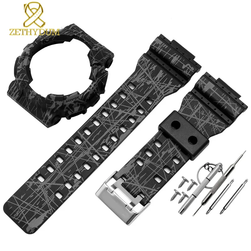 Полимерный ремешок для часов casio GD GLS GA120 GA-100 GA-110 силиконовый резиновый ремешок для часов спортивные часы ремешок и чехол для часов