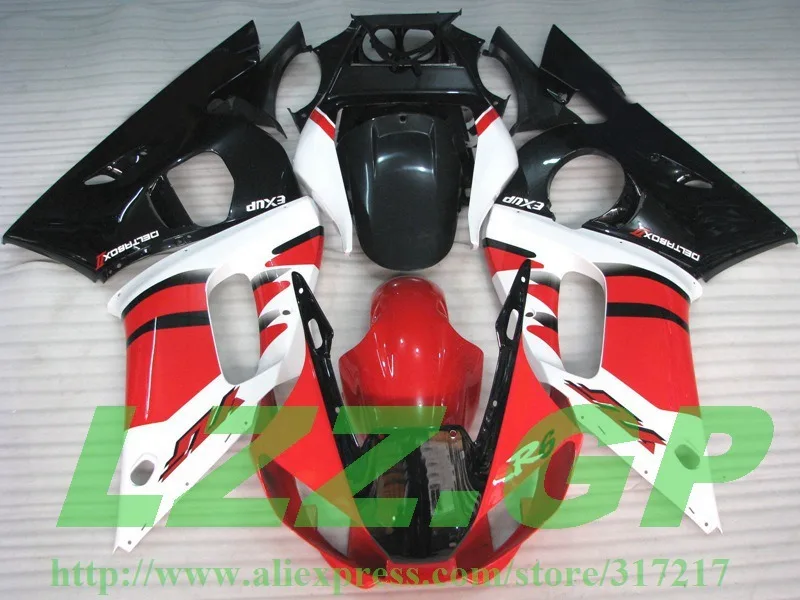 

Injection Red white black Fairing kit for Yamaha YZF-R6 98-02 YZF R6 98 99 00 01 02 YZF 600 R6 1998-2002 fairings #66SG1