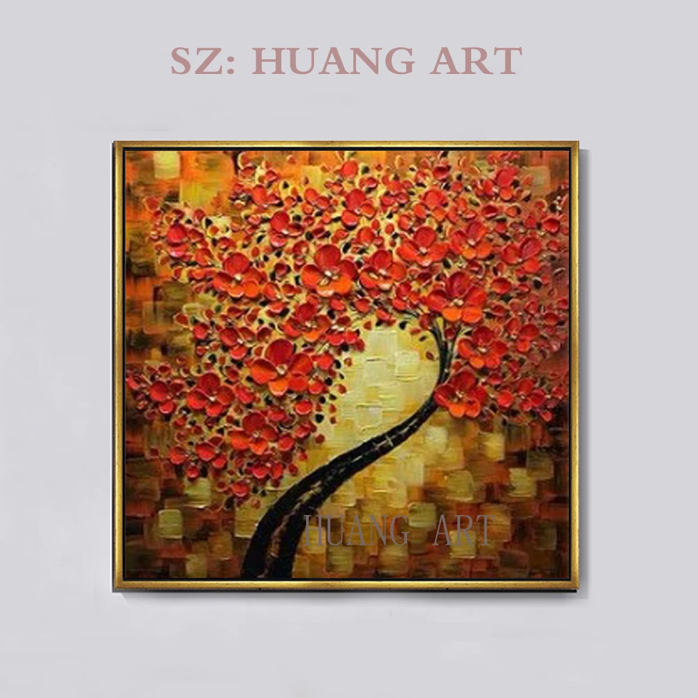 

Abstract Paintings 3D Abstract Paintings White and yellow and Red Flower Hand Painting On Framed Ready to Hang Wall Decoratio