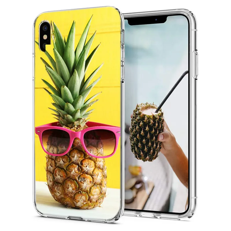 Мягкий ТПУ красочный очаровательный ананас силиконовый чехол для iPhone X XS XR