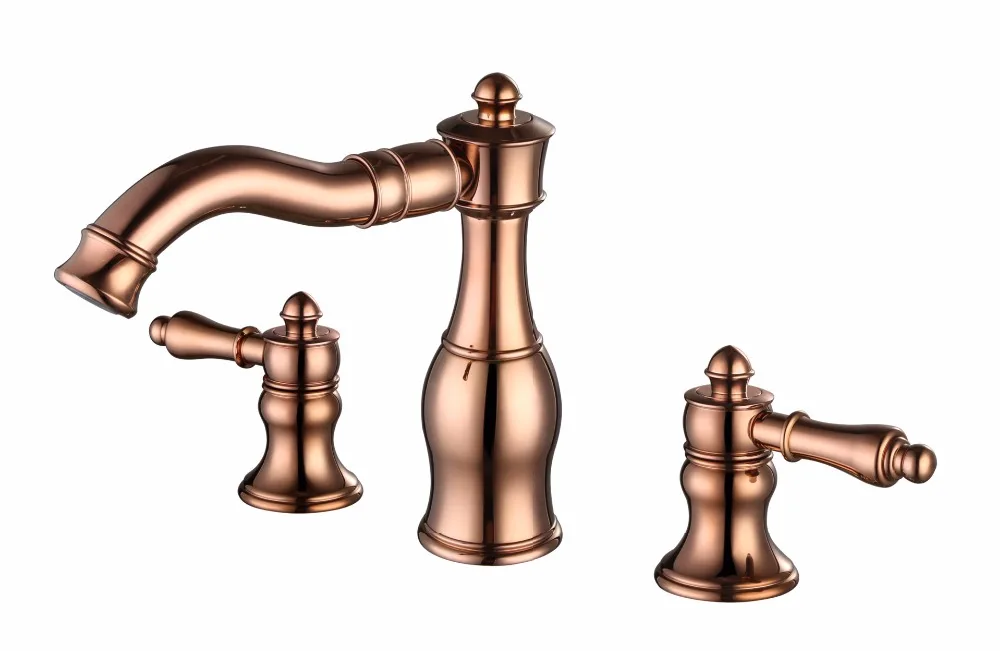 Смесители для раковины лучшего качества с тремя отверстиями роскошные розовые