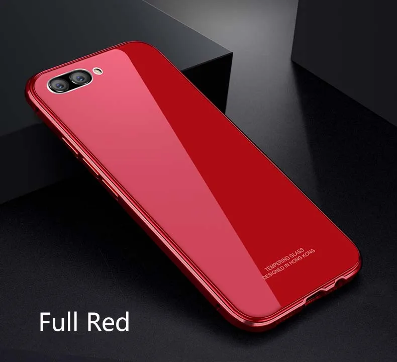 Full Red Для huawei Honor View 10 10 Чехол 9H закаленное стекло задняя зеркальная крышка чехол для Honor 10 V10 покрытие PC металлическая Рамка Жесткий Чехол - Цвет: Full Red