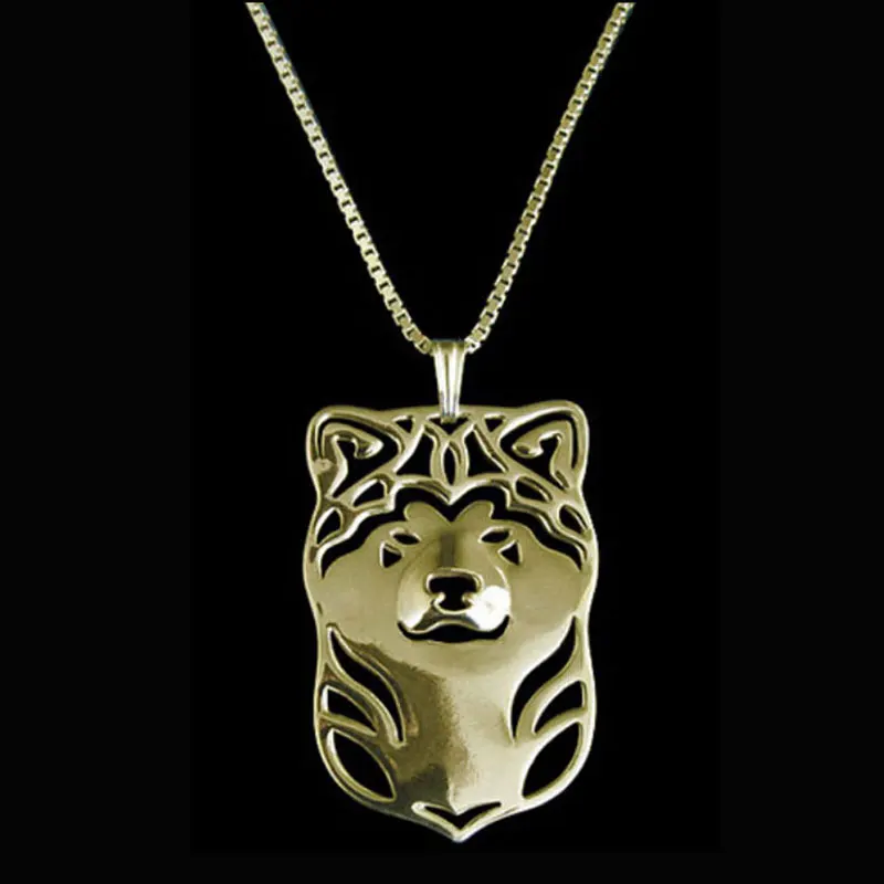 10 шт. кулон для собаки Akita ожерелье цветной в виде животного женский новый дизайн