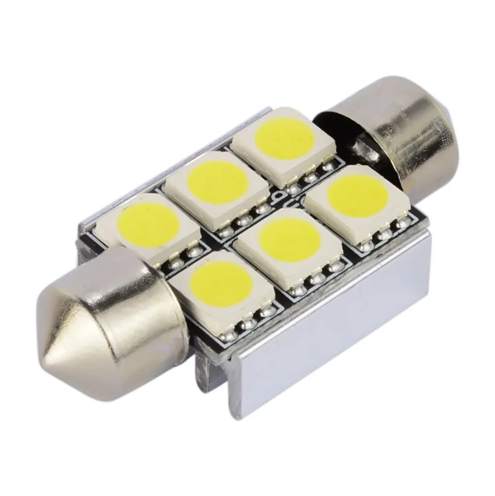 Safego 10 шт. Canbus C5W светодиодный светильник гирлянда купол лампы 5050 6 SMD 36 мм 39 42 без