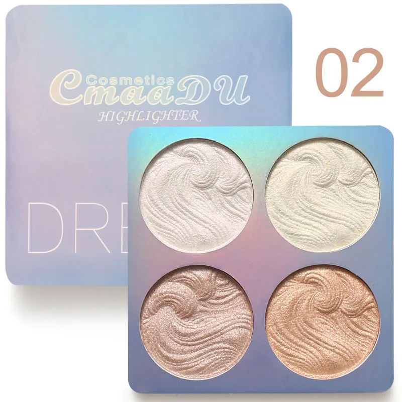 4 Colors Highlighter Makeup Face Brightener Contouring Liquid Powder Palette Bronzer | Красота и здоровье
